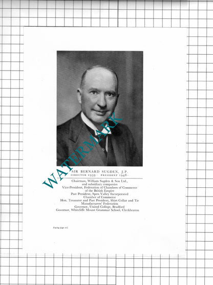 Sir Bernard Sugden William Sugden / John Rushworth Singleton  -  1951 Book Print
