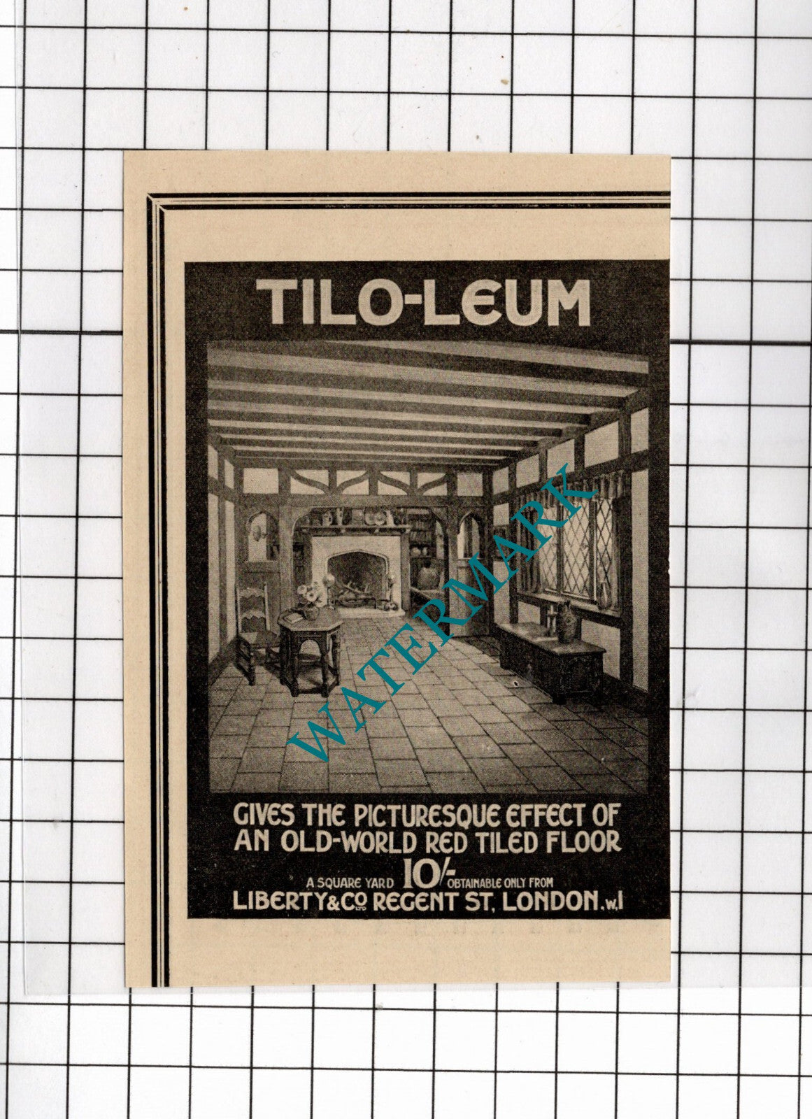 The Old Bleach Linen Co Ireland / Tilo-leum Liberty & Co - 1919 Small Advert