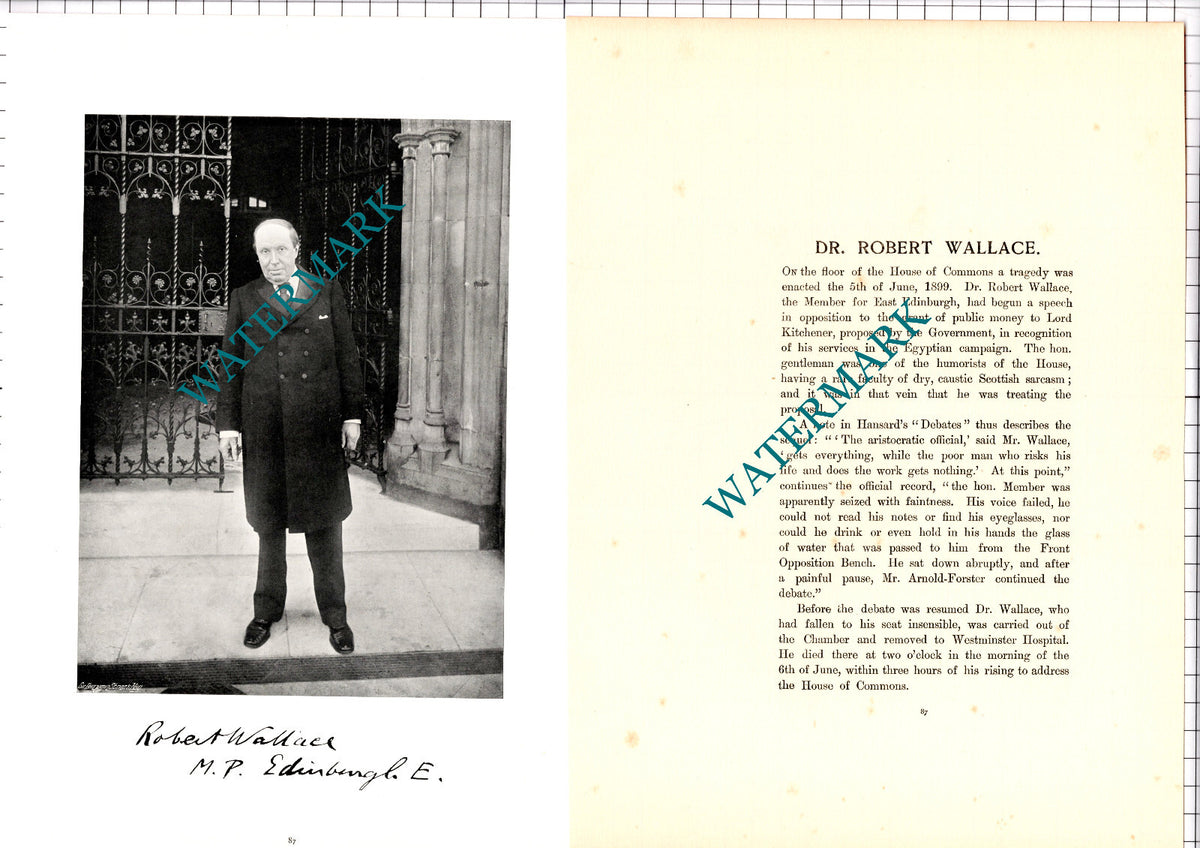 Dr Robert Wallace House Of Commons    - c.1904 Article / Print