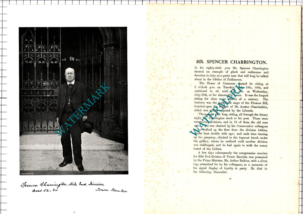 Mr Spencer Charrington  - c.1904 Article / Print