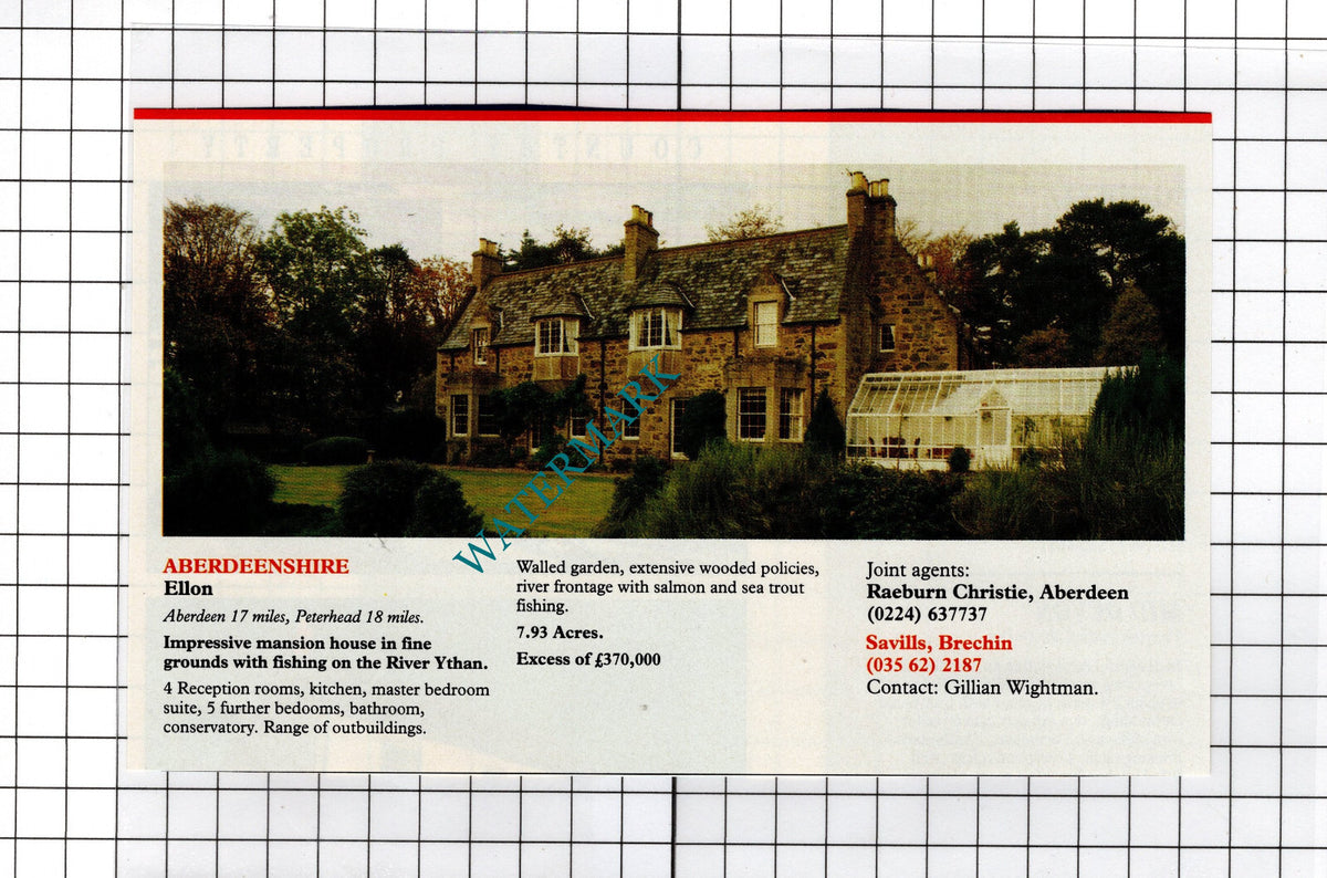 Ellon Aberdeenshire - 1991 House Sale Advert