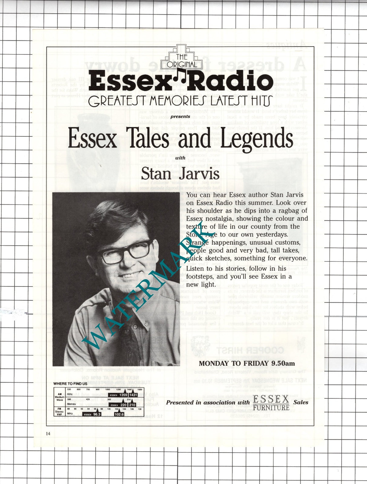 Stan Jarvis Essex Radio - 1988 Advert