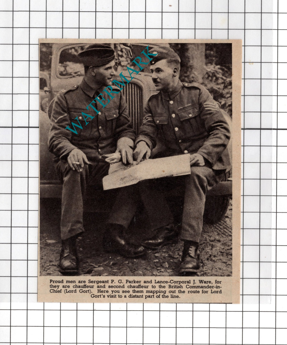 Sergeant P G Parker Lance Corporal J Ware Lord Gort - 1939 Small Clipping