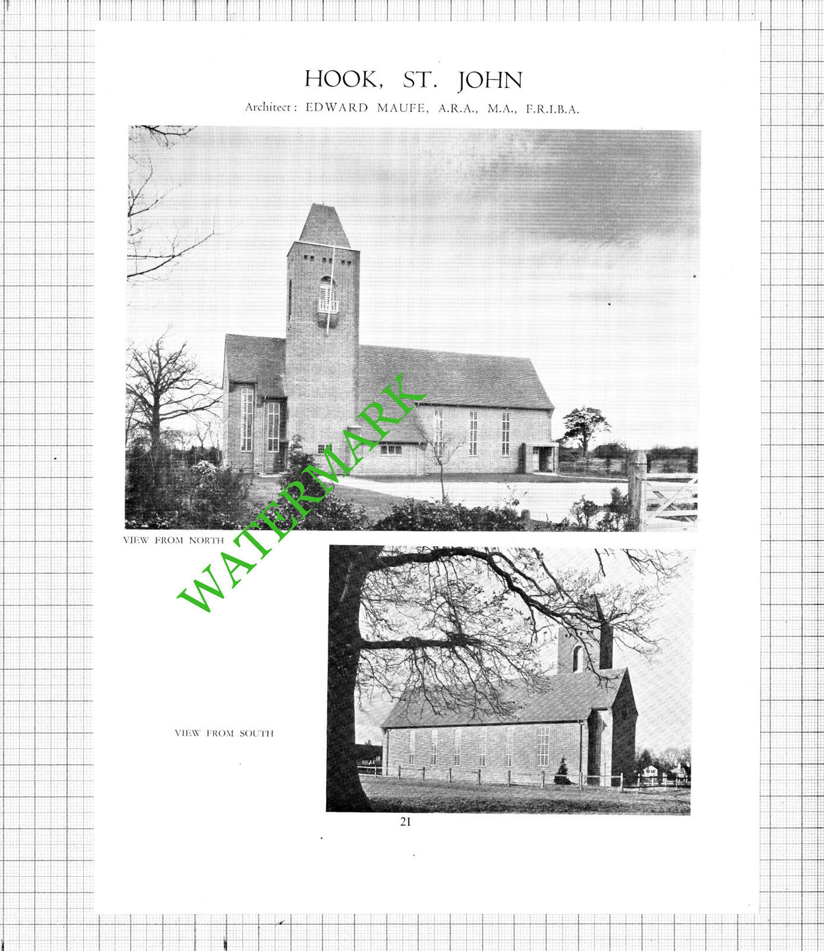 St John's Church Hook Hampshire Edward Maufe - c.1947 Article