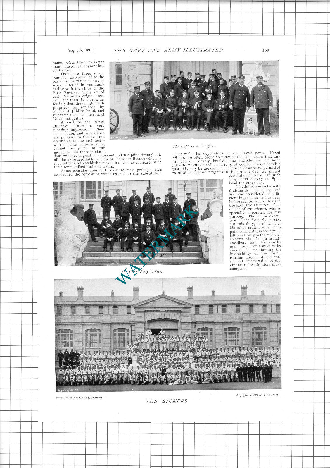 The Royal Naval Barracks Devonport  Captain Charles Johnstone - 1897 Article
