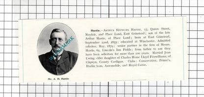 Arthur Hepburn Hastie East Grinstead / Edward Carleton-Holmes - c.1905 Clipping