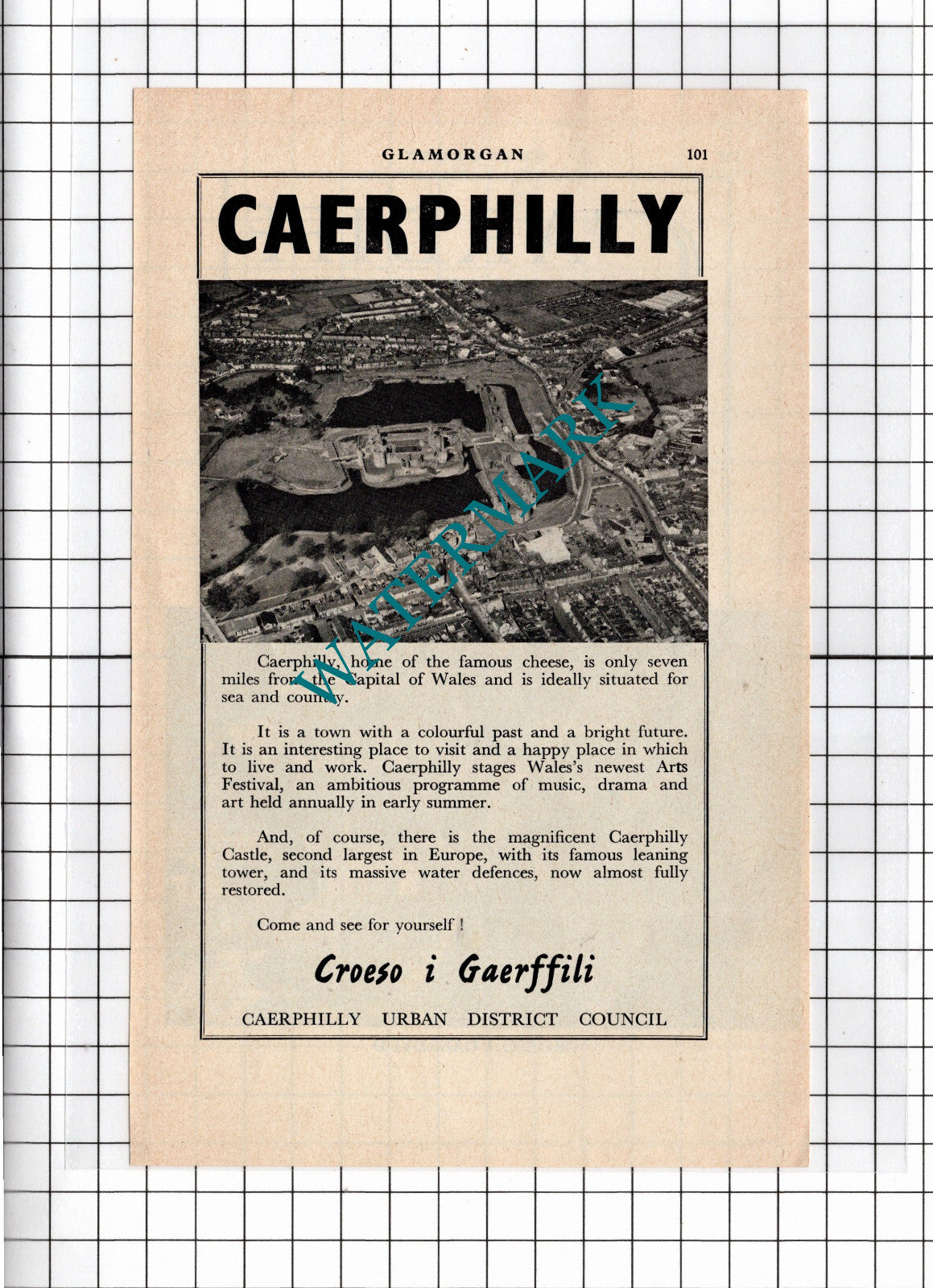 Caerphilly Wales Tourism - 1965 Advert