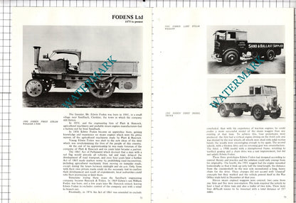 Fodens Ltd Sandbach Cheshire Mr Edwin Foden - 1979 Article