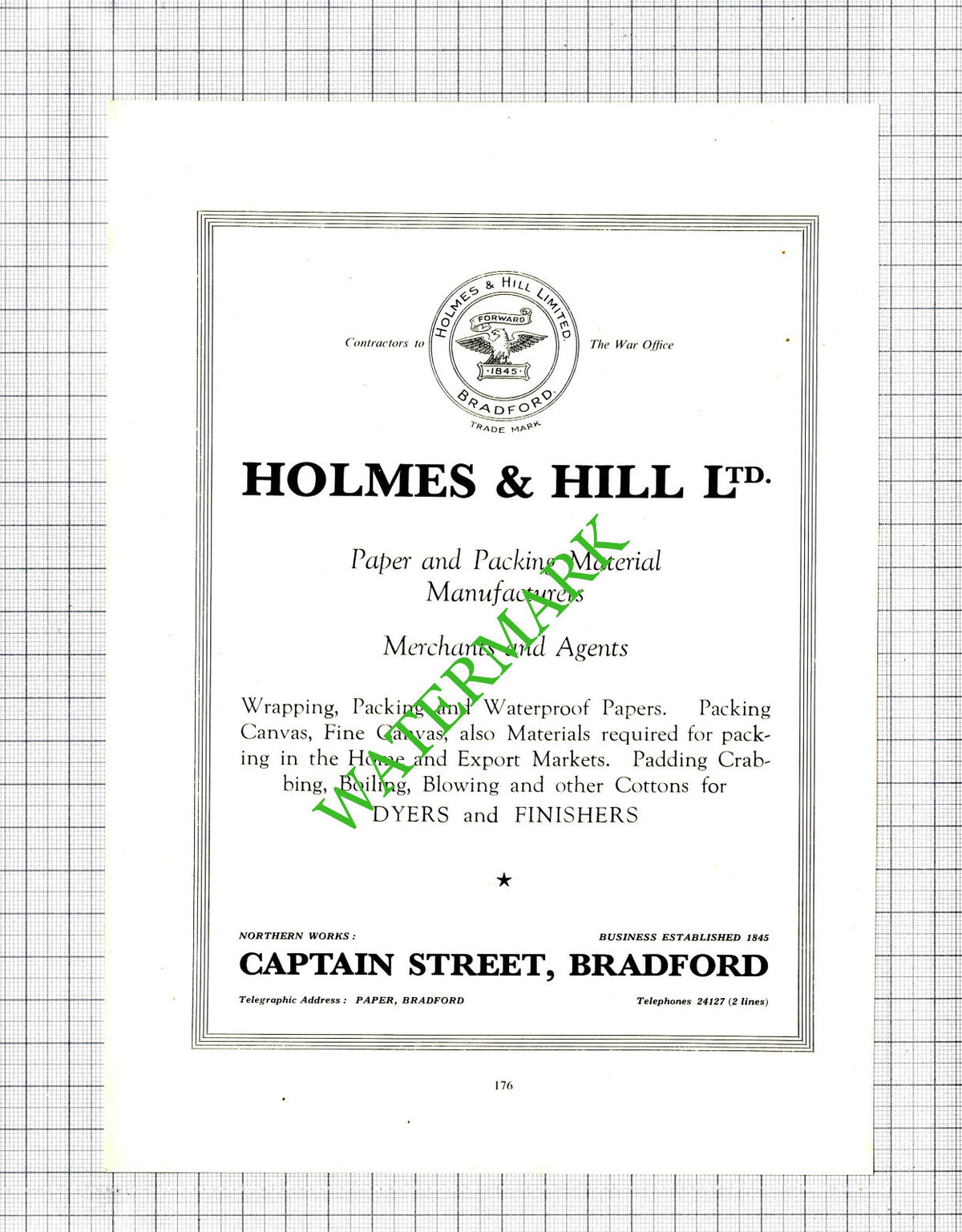 Holmes & Hill Ltd Bradford Yorkshire Paper Advert - 1957 Cutting