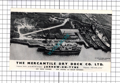 Mercantile Dry Dock Co Jarrow / Walter Kidde Co Northolt ADVERT - c.1957