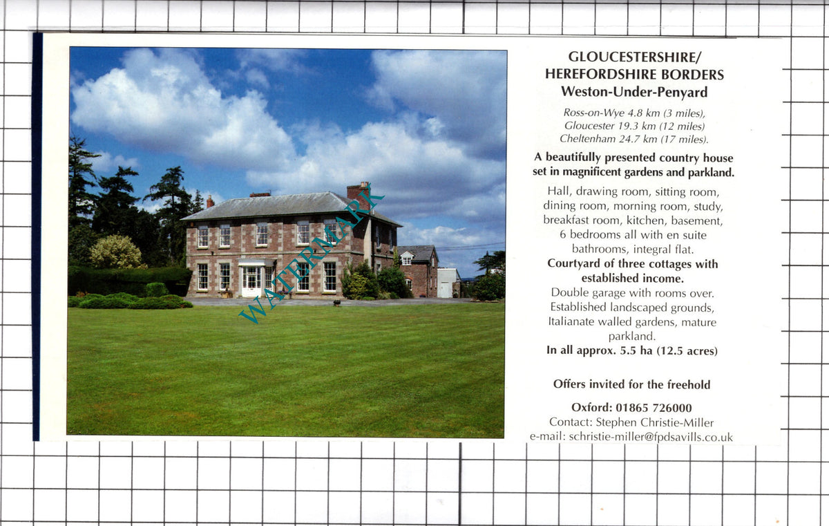 Weston-Under-Penyard Herefordshire House Sale Advert - 1998 Clipping