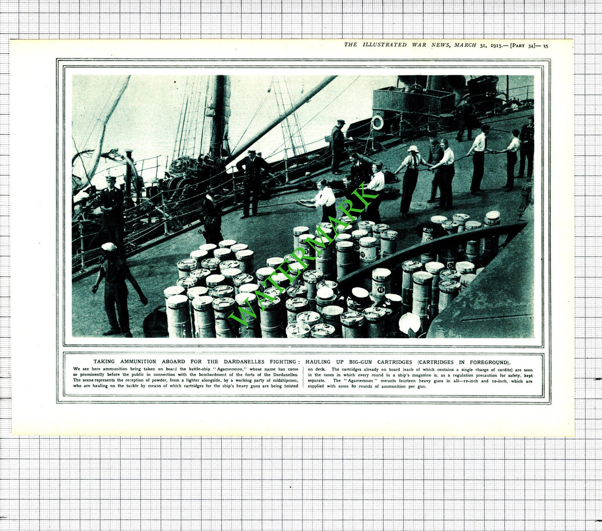 9th London Reg Ulph Davidge Storkey / AGAMEMNON Ship Dardanelles - 1915 Cutting