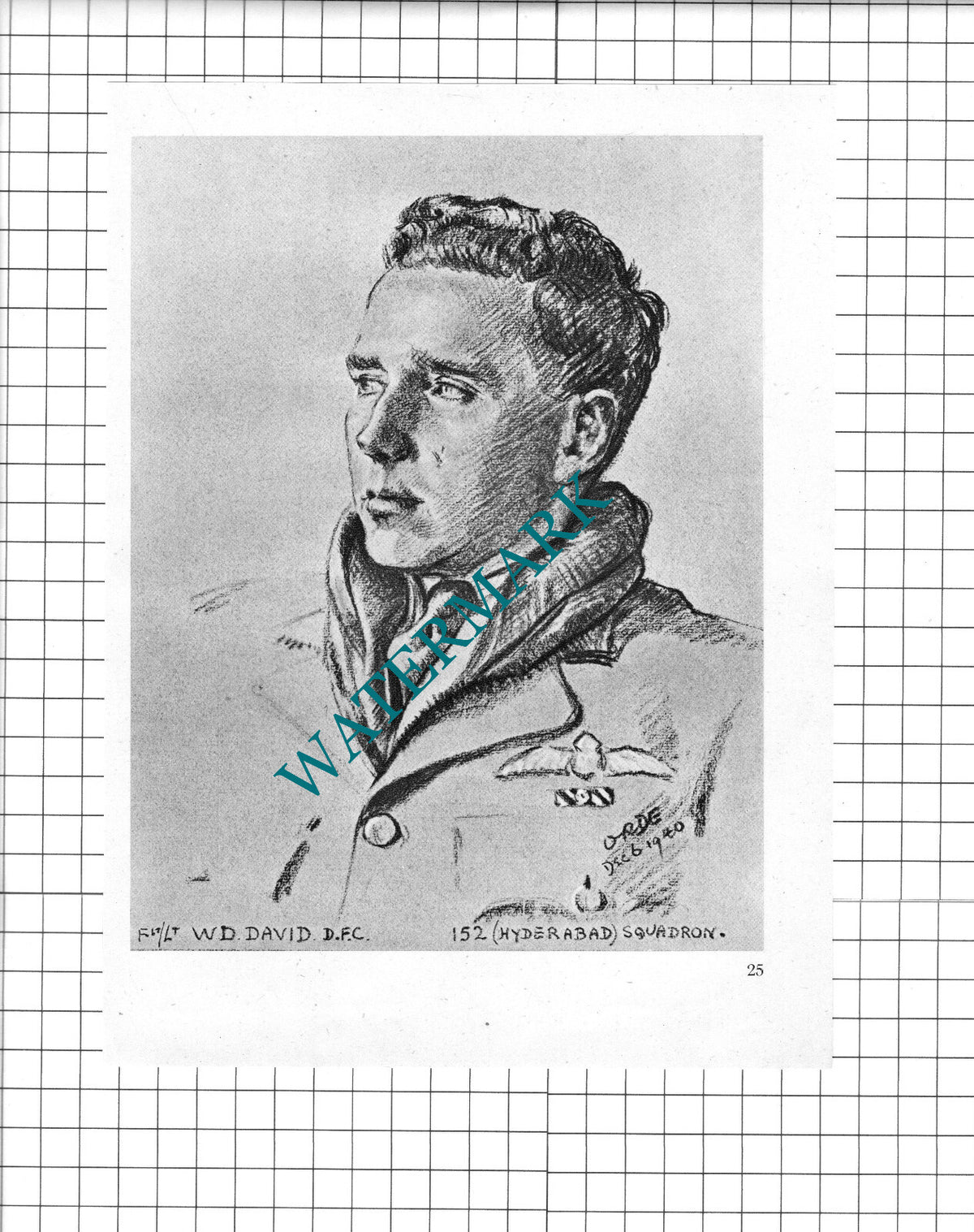 W/Cmdr R A Holmwood /  Flt Lt W D David  WW2 Pilot - 1942 Book Print