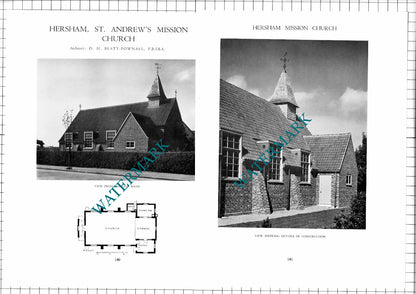 St Andrew's Mission Church Hersham D H Beaty-Pownall   -c.1947 Article/ Print