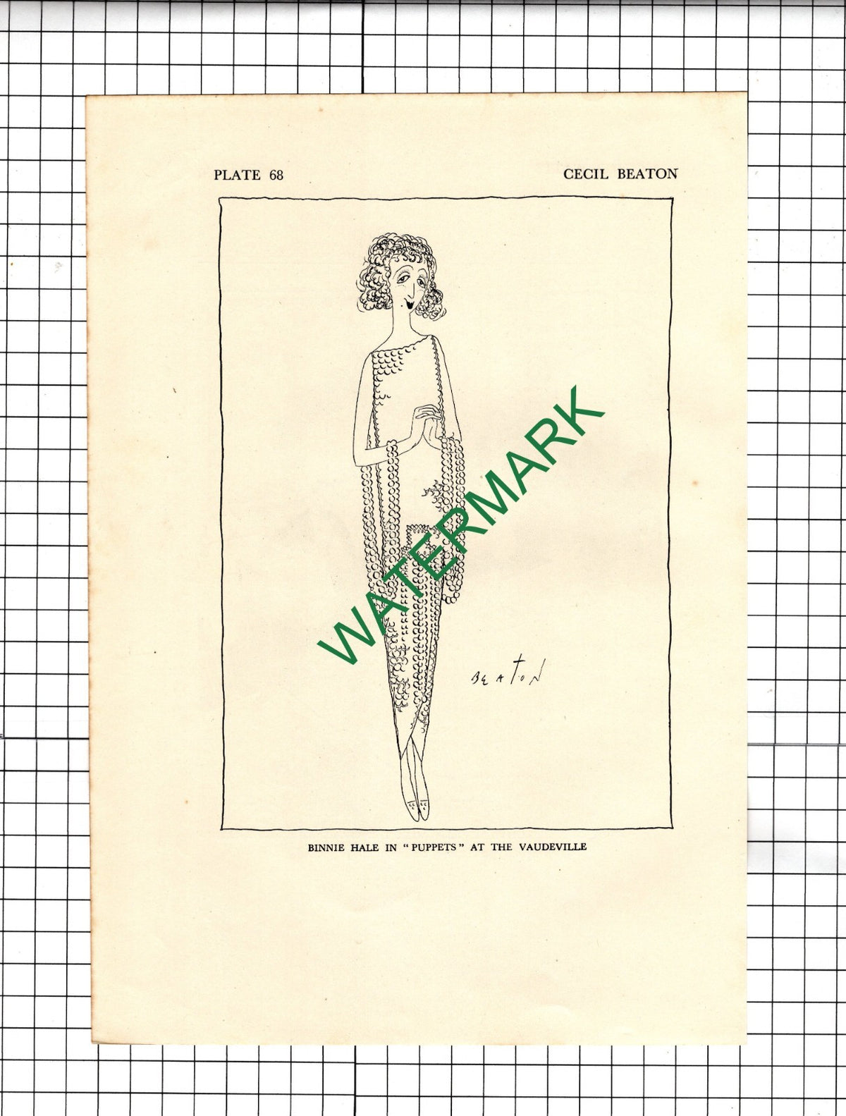 Binnie Hale  Cecil Beaton Caricature  - 1928 Illustration