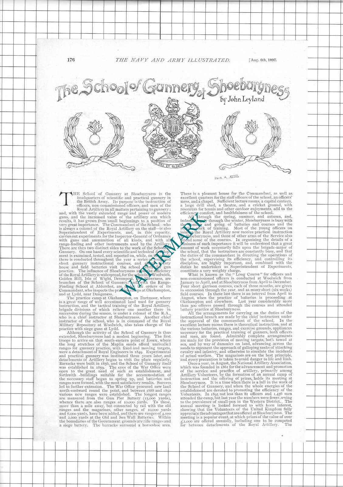 The School Of GUNNERY Shoeburyness Essex - 1897 Article