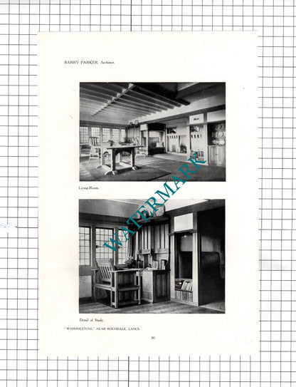 Whirriestone Rochdale Lancashire Barry Parker Architect   - 1911 Cutting / Print