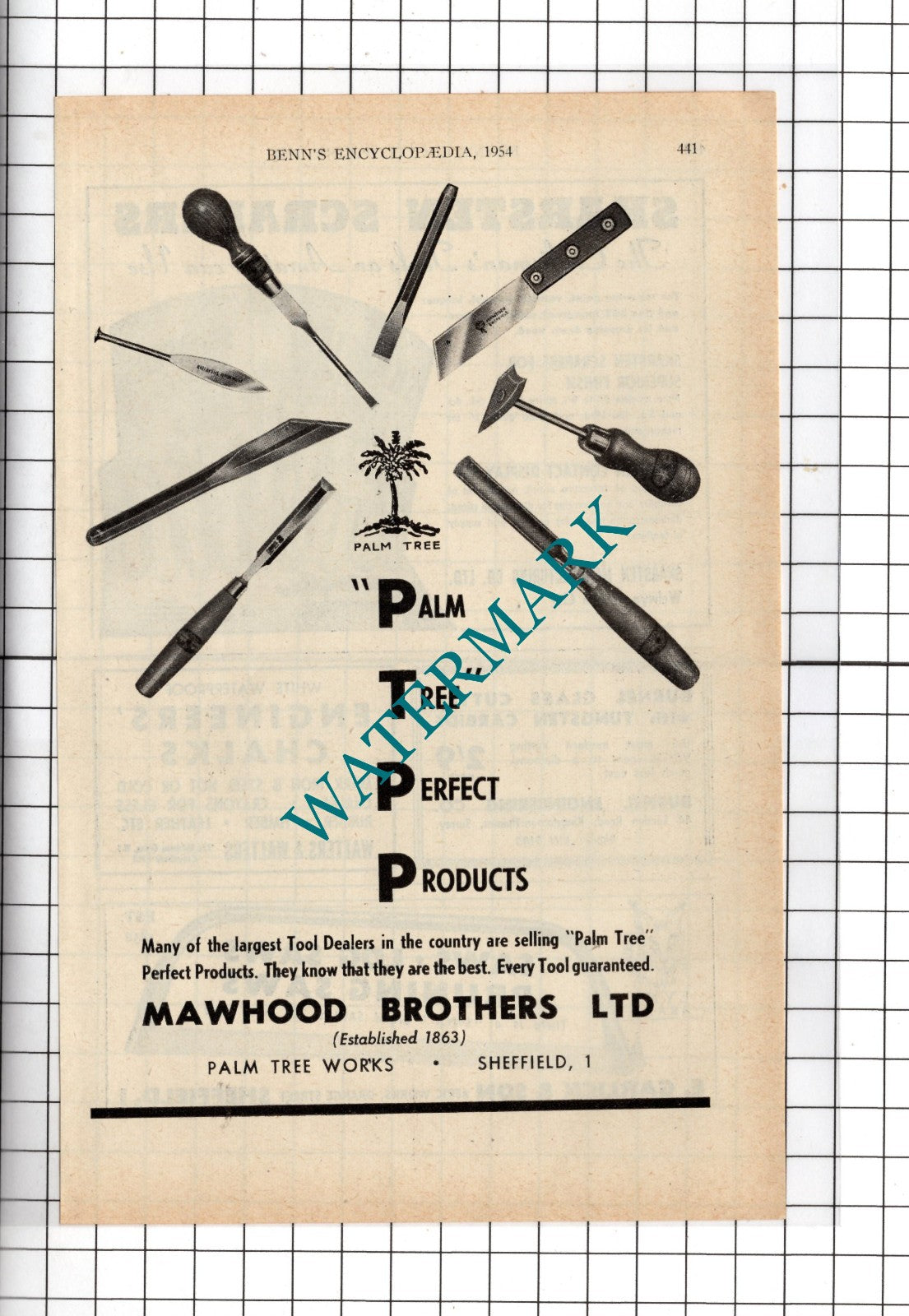 Mawhood Brothers Ltd Palm Tree Works Sheffield England -  1954 Advert