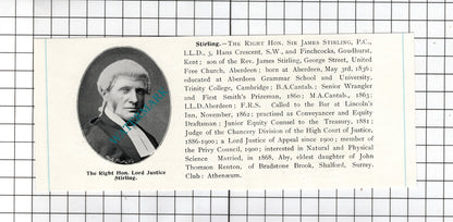 Sir James Stirling Goudhurst Kent / Sir Herbert Hardy Cozens-Hardy 1905 Clipping