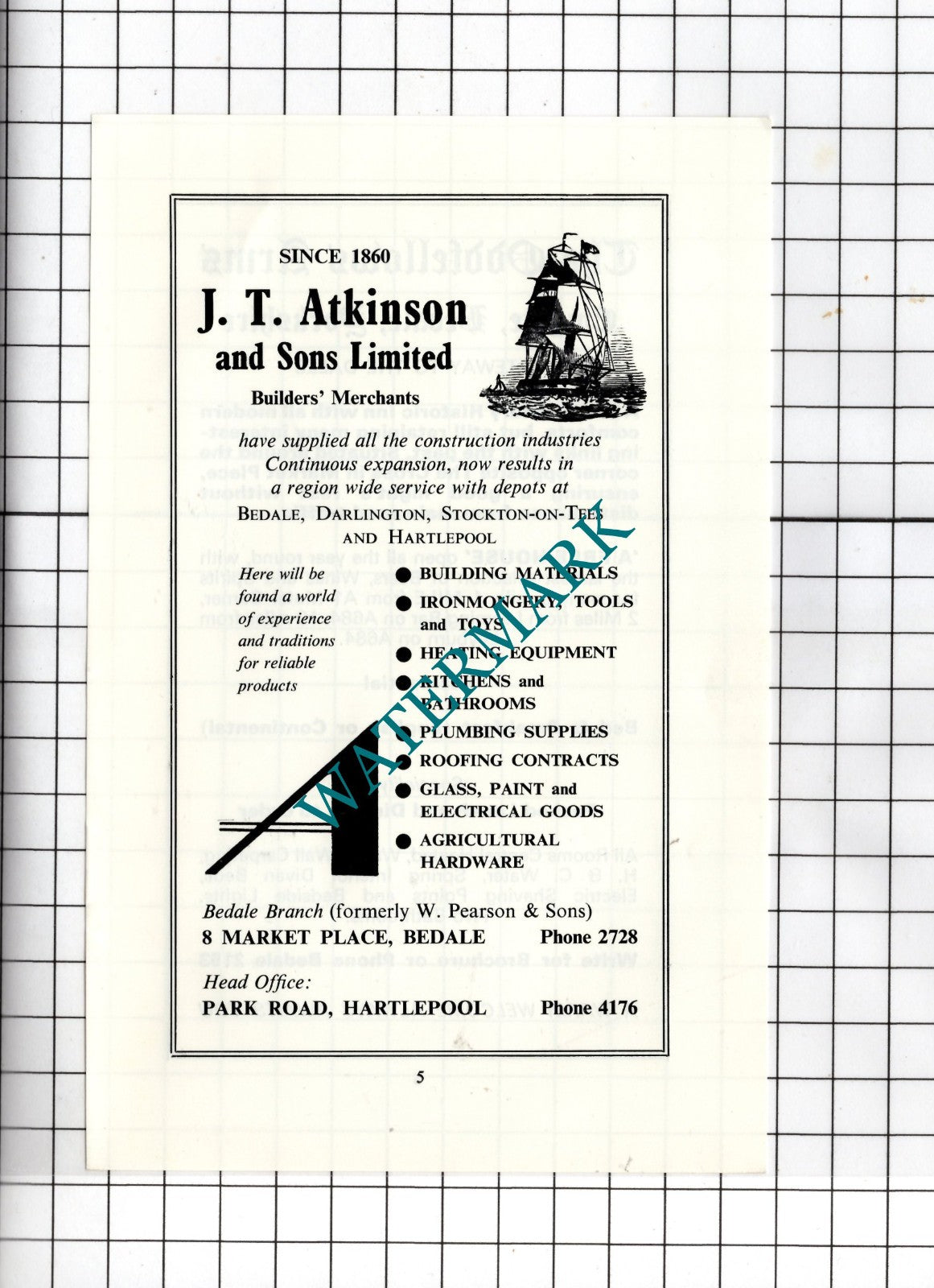 The Oddfellows Arms Bedale North Yorkshire / J T Atkinson Bedale - c.1968 Advert