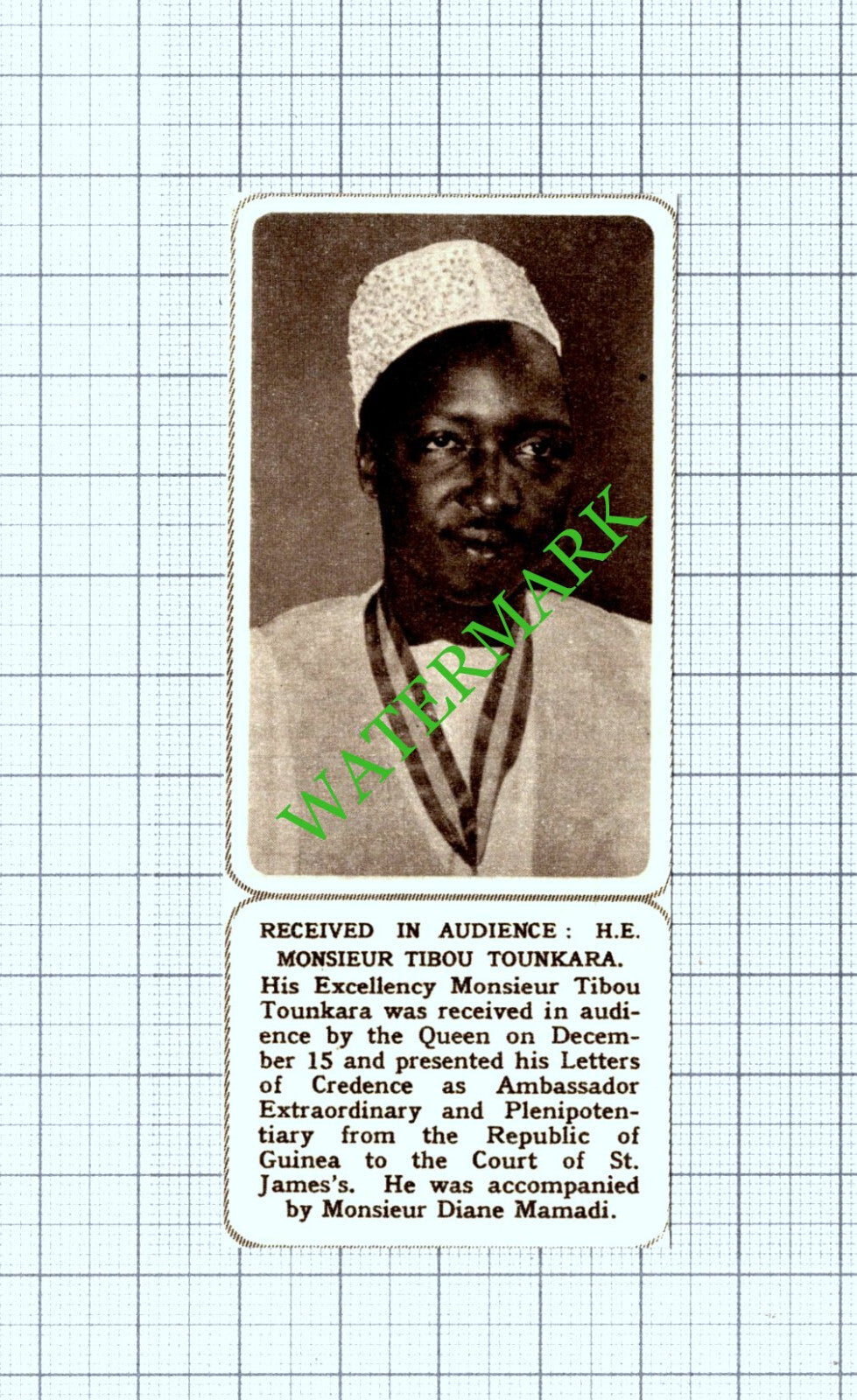 Monsieur Tibou Tounkara - 1961 Small Cutting