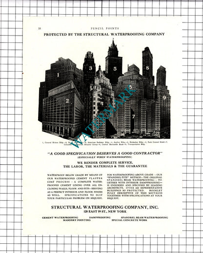 The Frink Co Inc New York / Structural Waterproofing Co Advert  - 1927 Clipping