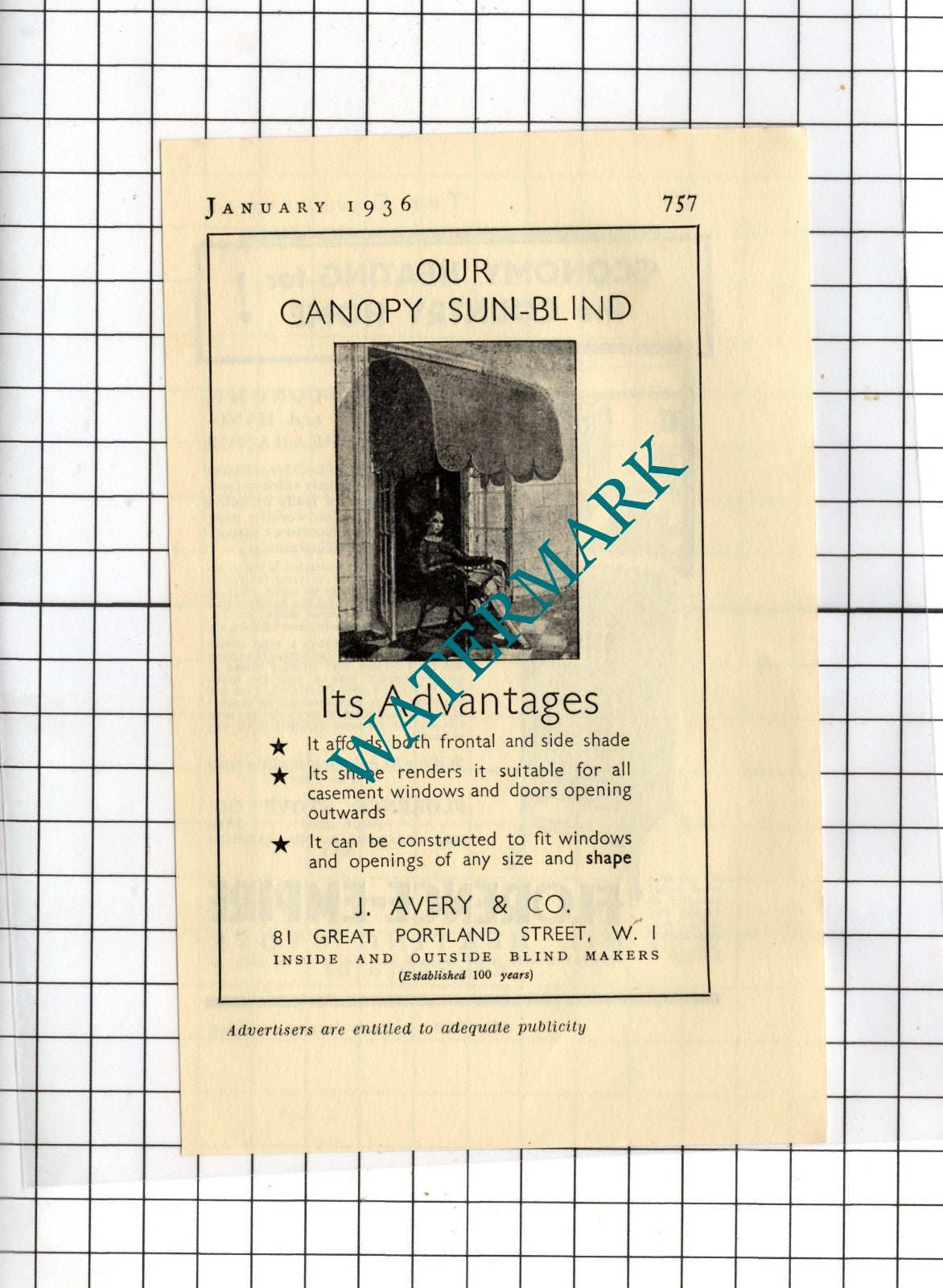 Florence-Empire Joseph Sankey & Sons / J Avery & Co London - 1936 Small Advert