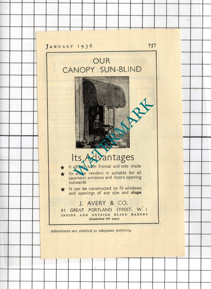 Florence-Empire Joseph Sankey & Sons / J Avery & Co London - 1936 Small Advert
