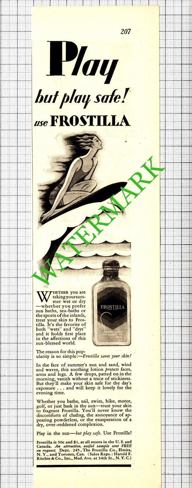 Frostilla Co Emira New York USA Advert - 1929 Cutting