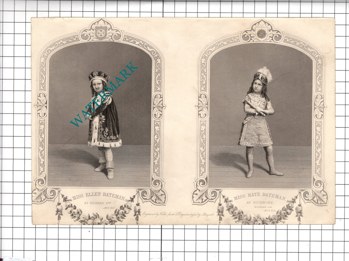 Ellen Bateman Kate Bateman Actress Richard III William Shakespeare Print -c.1880