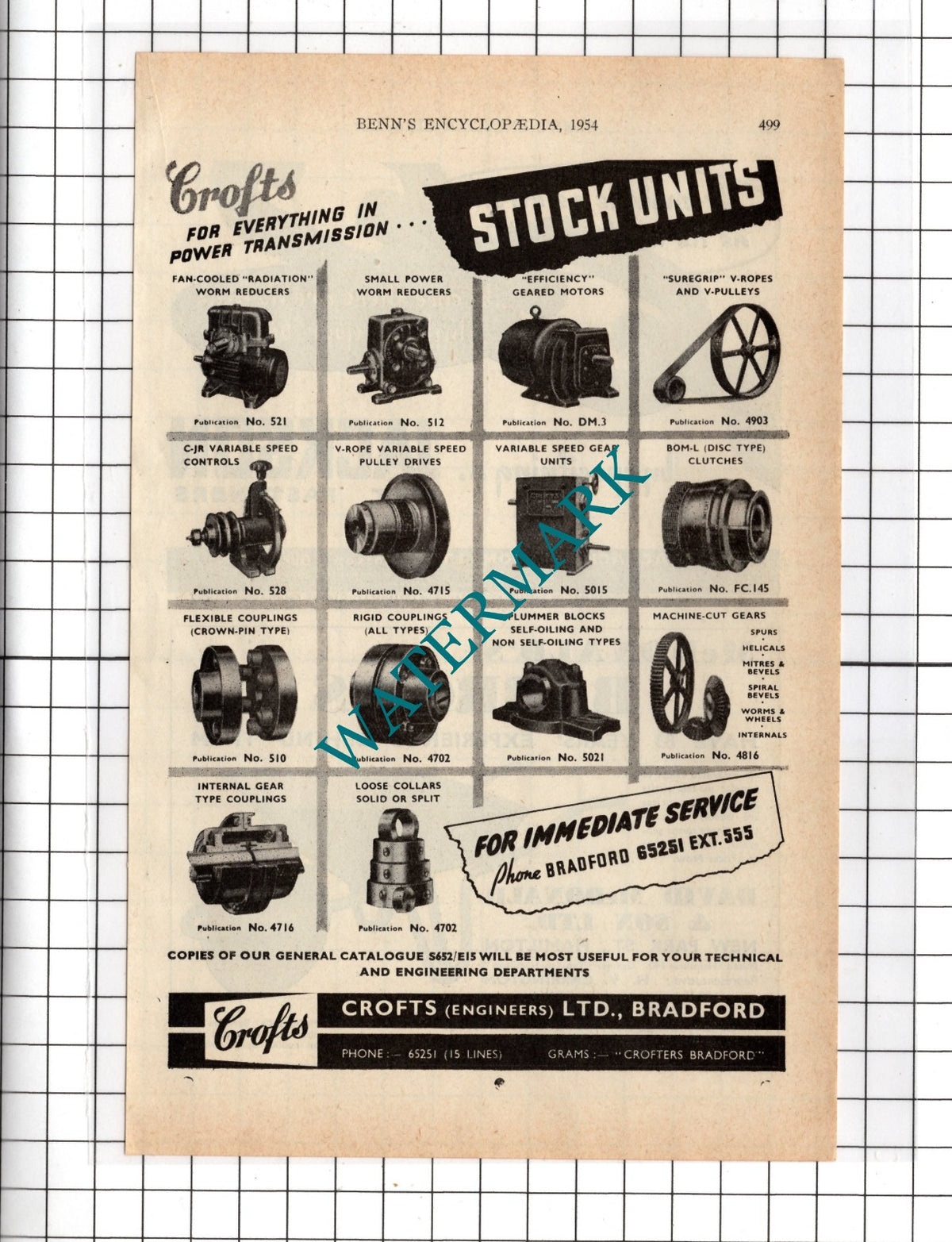 Crofts Engineers Ltd Bradford  / Isaac Jackson & Sons Glossop-  1954 Advert