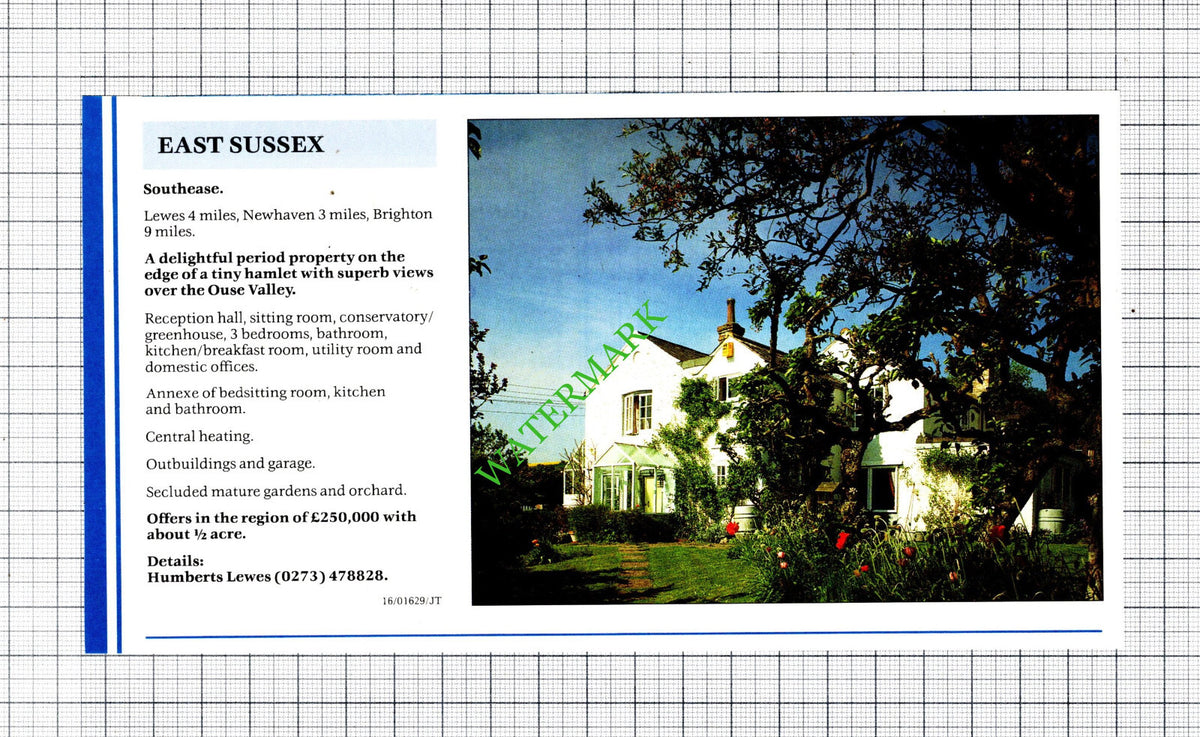 Southease East Sussex House Sale Advert - 1991 Cutting