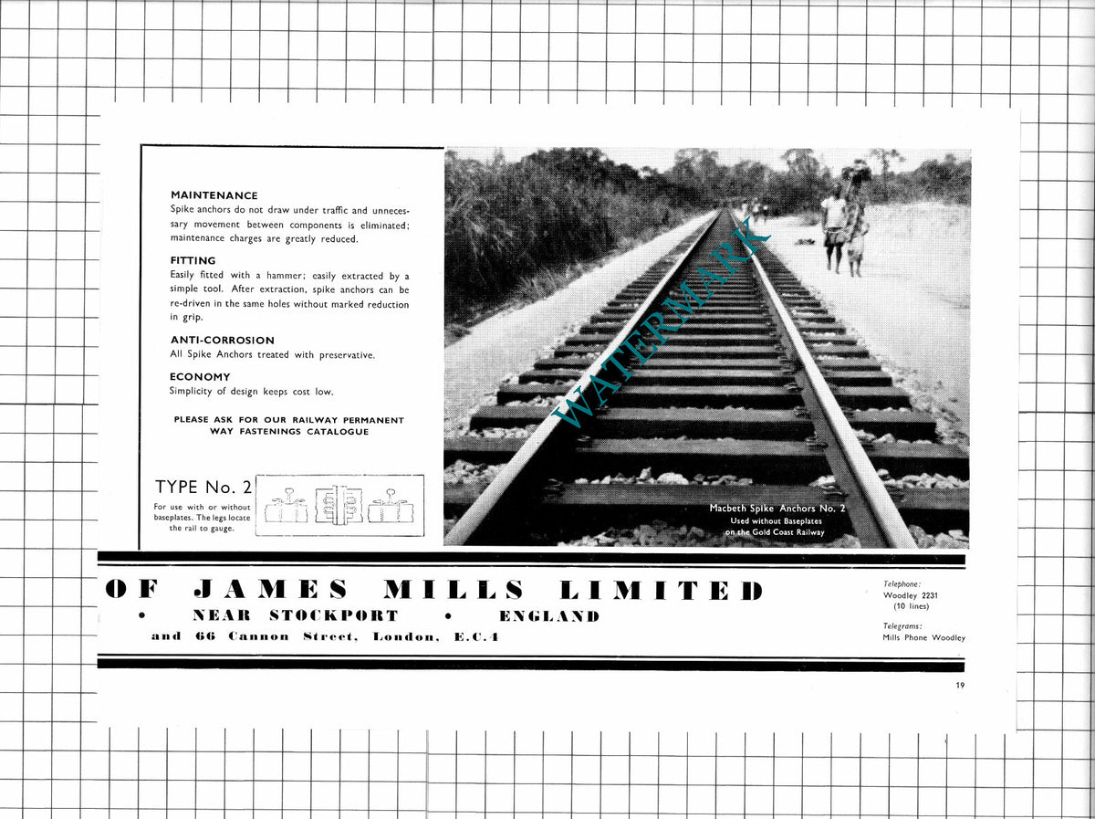 Exors. of James Mills Ltd Woodley Stockport Advert  -1950 2-Part Clipping/ Print