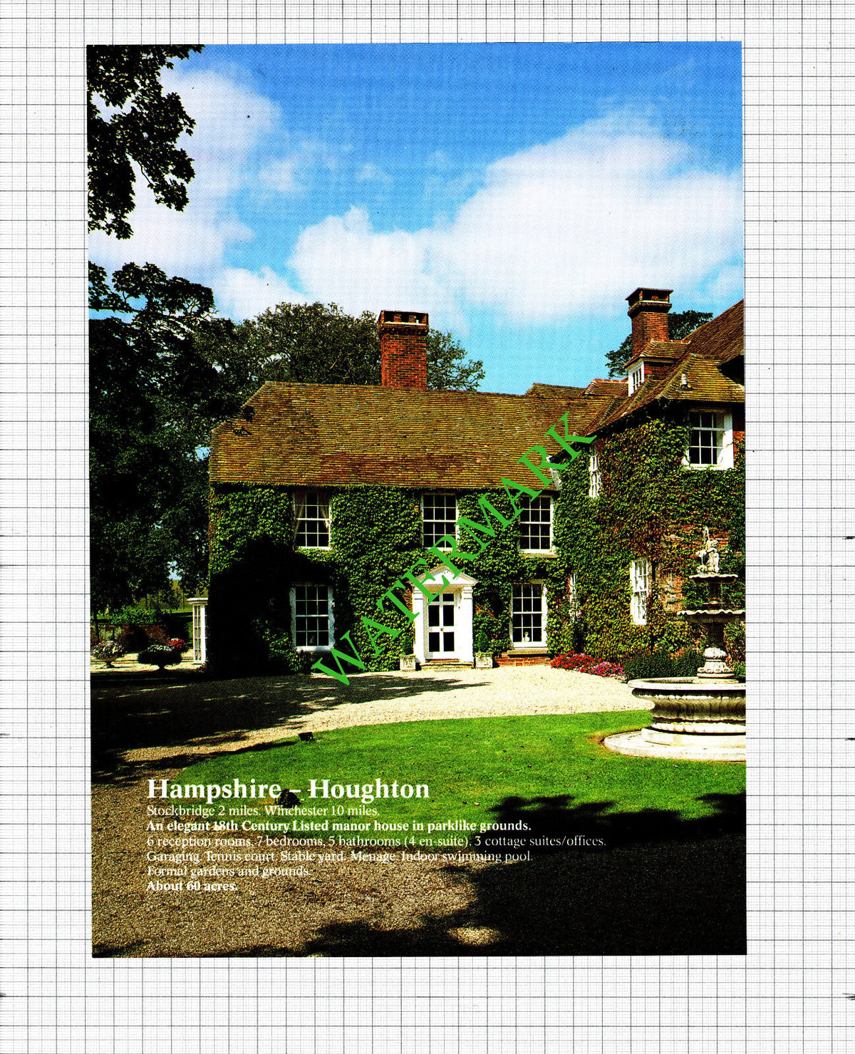 Houghton Hampshire House Sale Advert - 1991 Two-Part Cutting