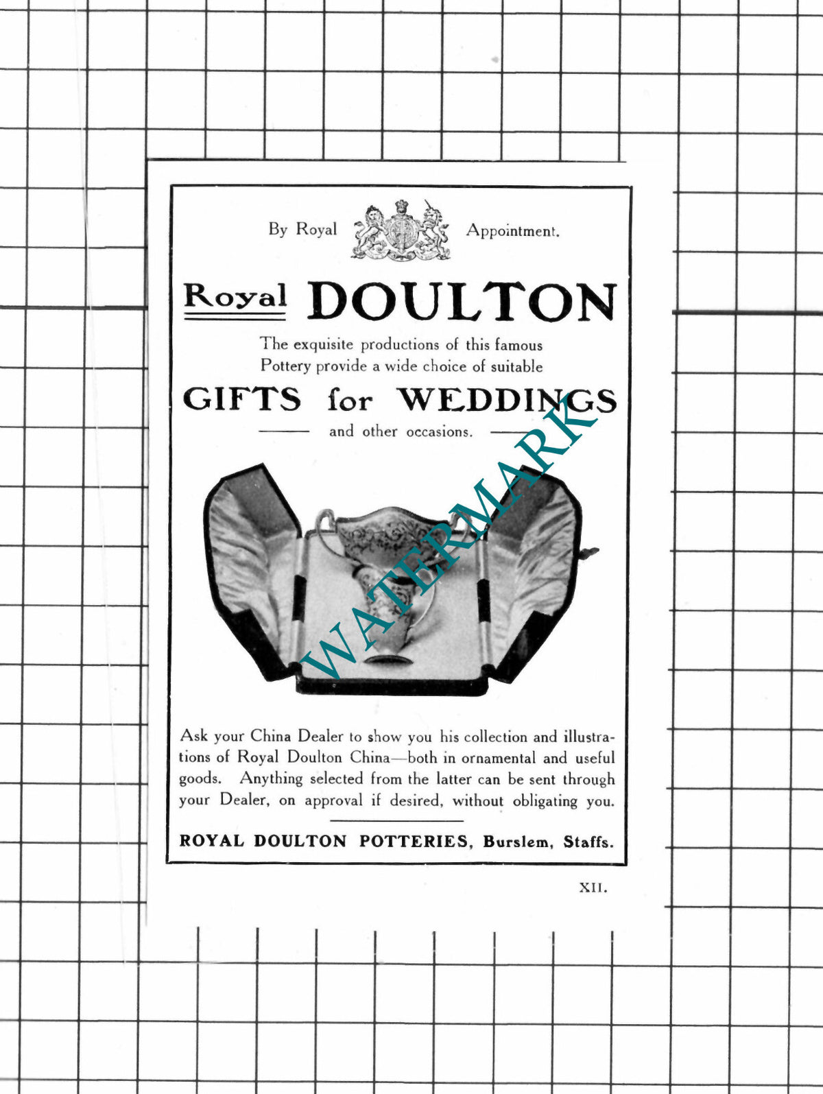 Royal Doulton Potteries Burslem Staffordshire - 1910 Small Advert