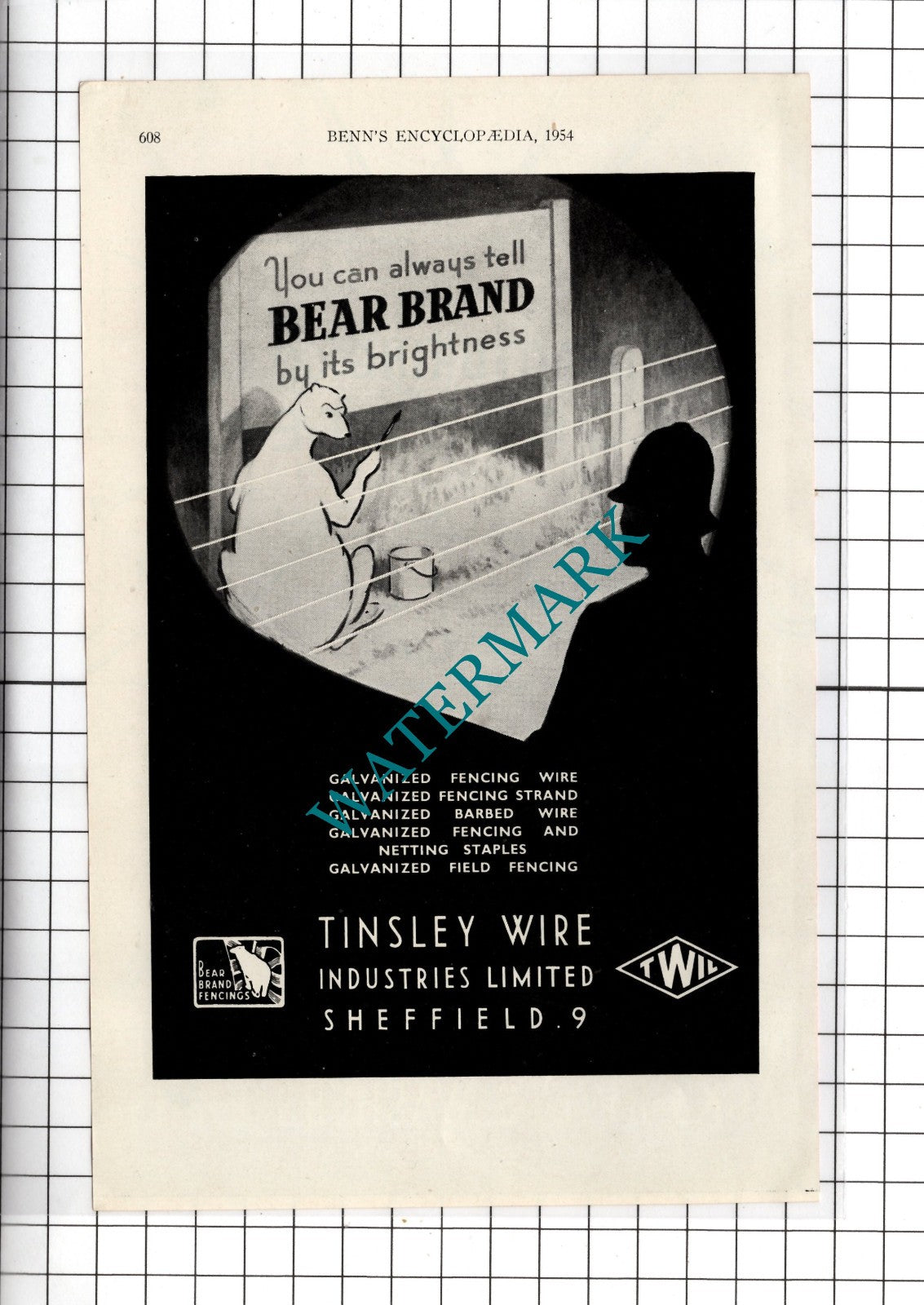 Tower Manufacturing Co Ltd Worcester / Tinsley Wire Industries -  1954 Advert