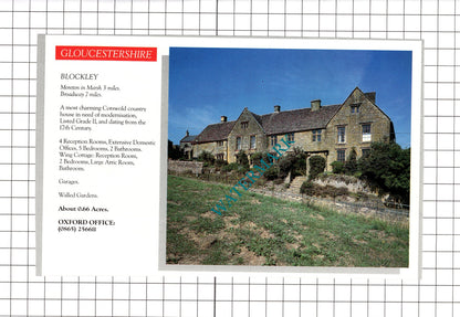 Blockley Gloucestershire / Dean Hampshire  - c.1990 House Sale Advert