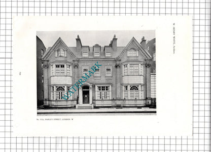 Cozens House (?)  112A Harley Street London W Henry White  -1911 Article / Print