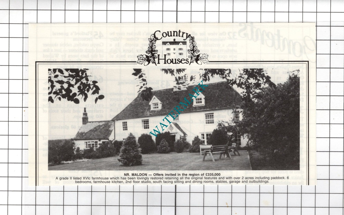 Maldon Essex House Sale Advert - 1988