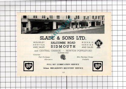 The Bowd Inn Bowd Cross Devon / Slade & Sons Garage Sidmouth     - 1968 ADVERT