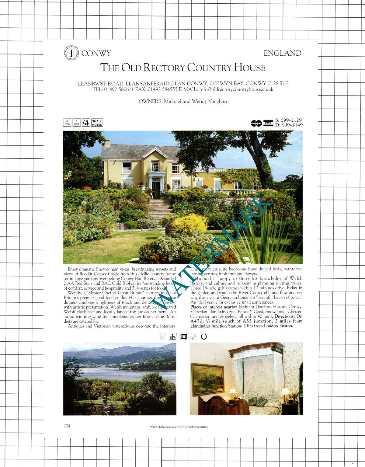 The Old Rectory Country House Conwy / Llechwen Hall Cardiff -2001 Cutting