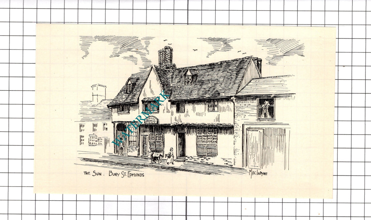 The Sun Inn Bury St Edmunds Suffolk - 1940's Book Print