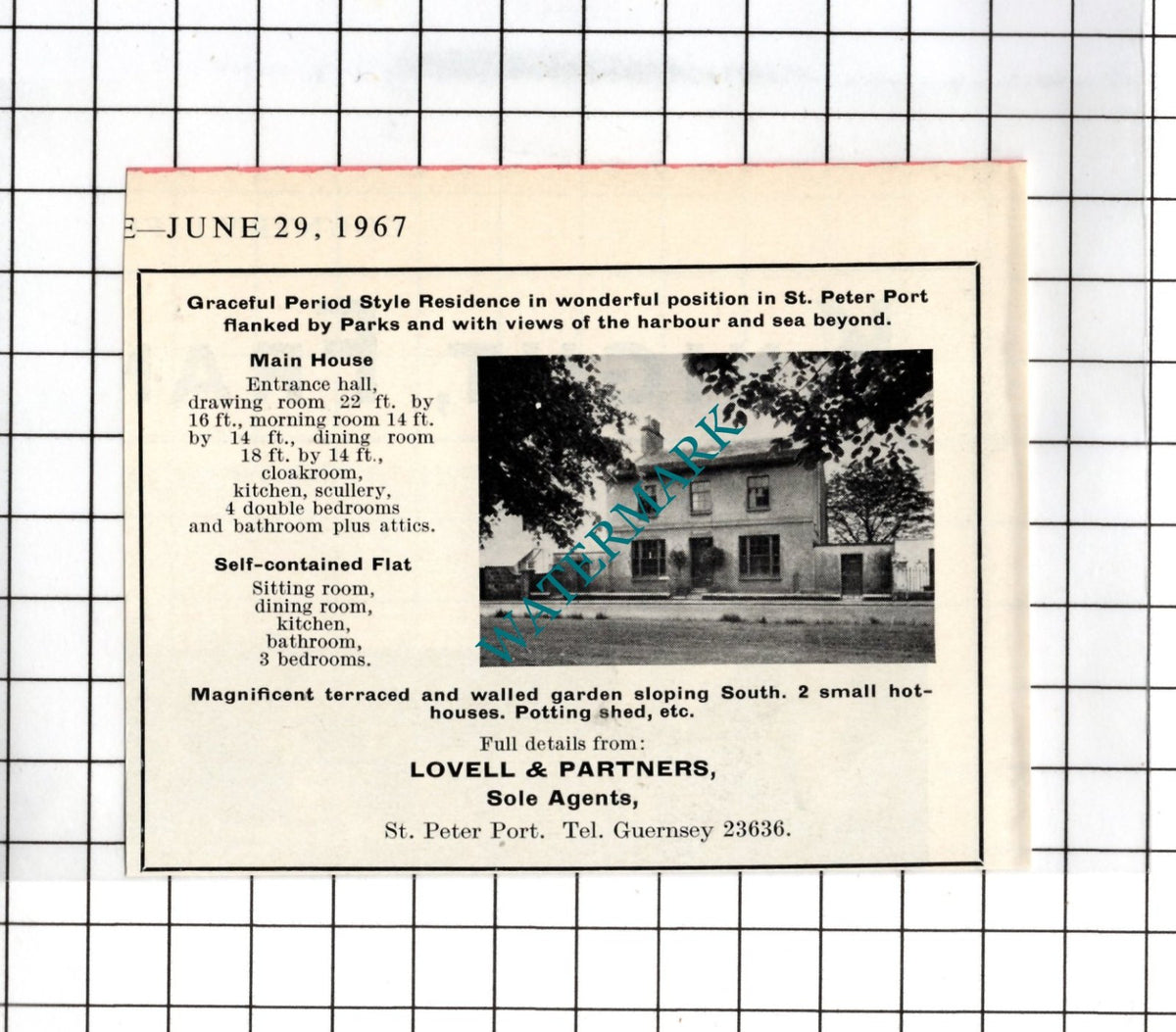 St Peter Port Guernsey  - 1967 SMALL House  Advert