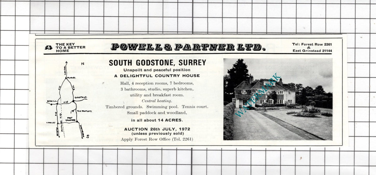 South Godstone Surrey House Sale Advert - 1972