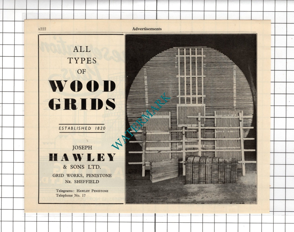 Joseph Hawley and Sons Ltd Penistone Yorkshire - 1951 Advert