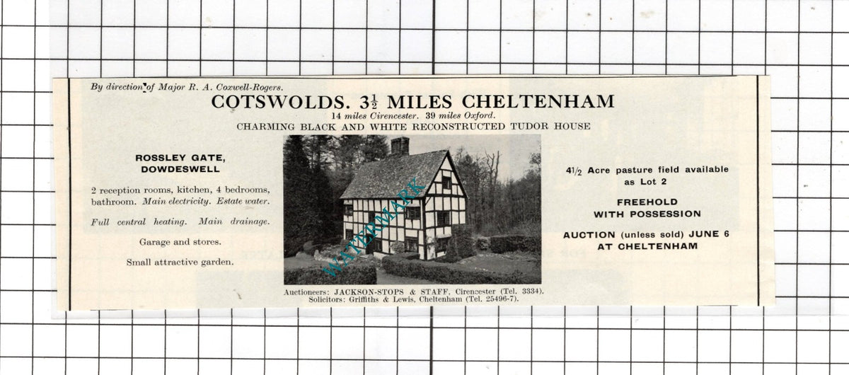 Rossley Gate Dowdeswell Gloucestershire - 1967 House Sale Advert