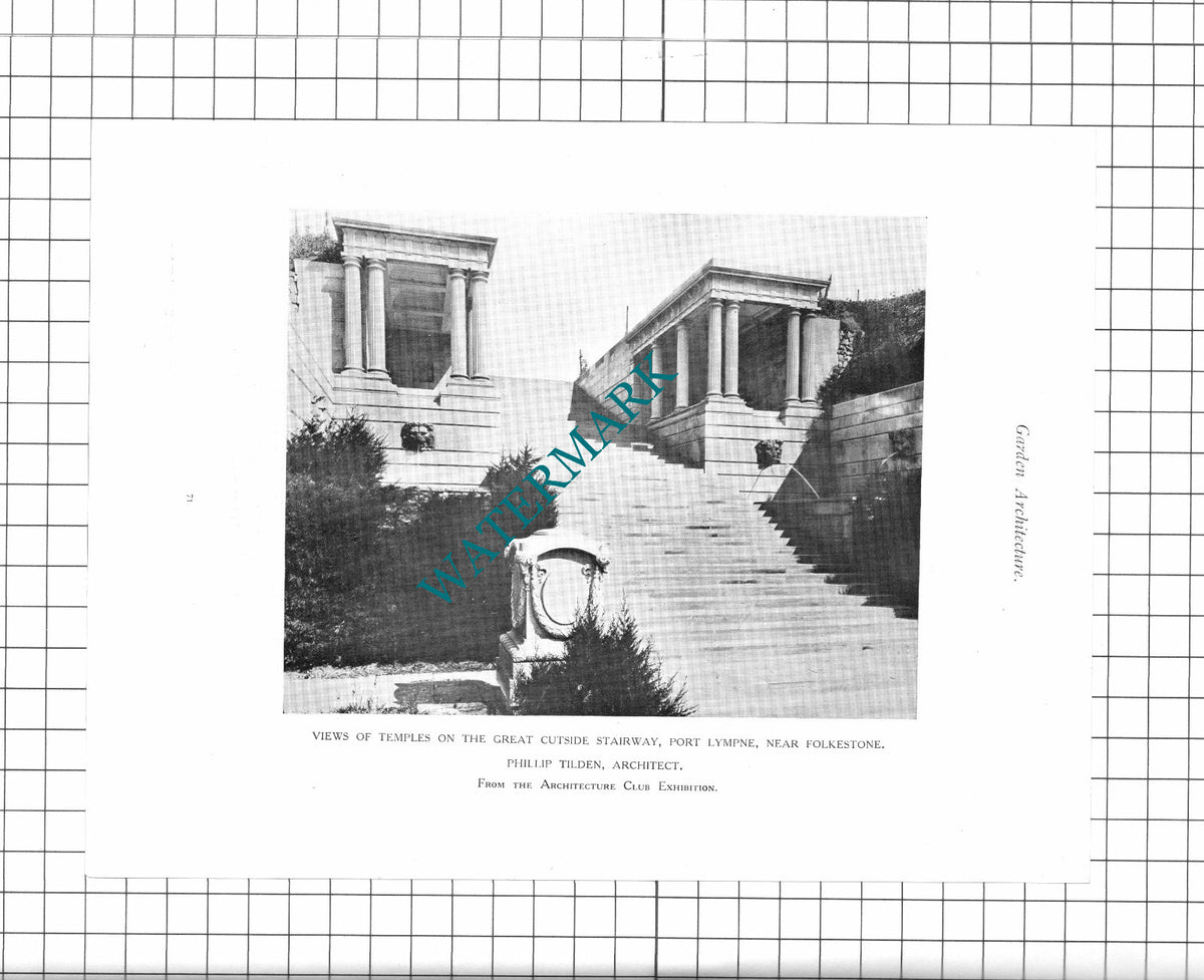 Port Lympne Folkestone Kent Phillip Tilden - 1923 Book Print
