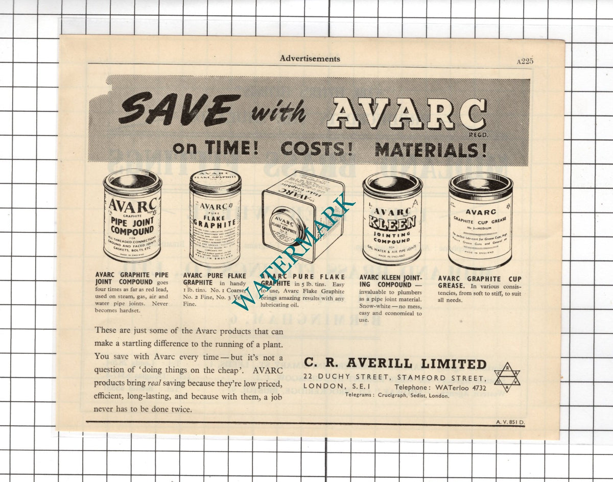 C R Averill Ltd Stamford Street London - 1951 Advert