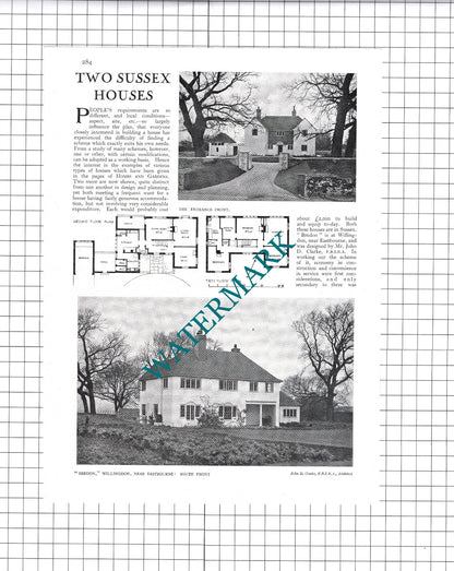 Bredon Willingdon Sussex John D Clarke St Anthony's Storrington   - 1925 Article