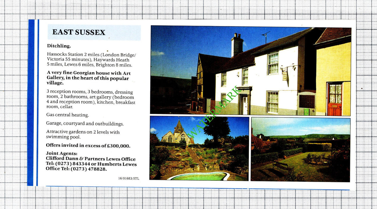 Ditchling East Sussex House Sale Advert - 1991 Cutting